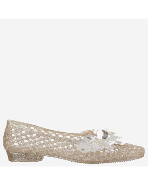 HEAVENLY JELLY Gray Transparent Ballerina Flats With Decoration Polyvinyl Chloride