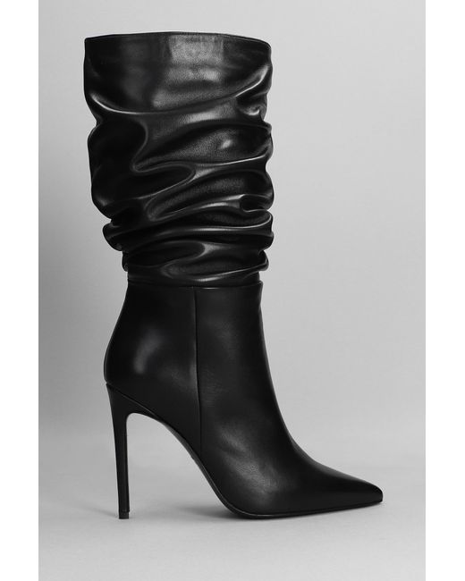 Marc Ellis Becky High Heels Boots In Black Leather | Lyst