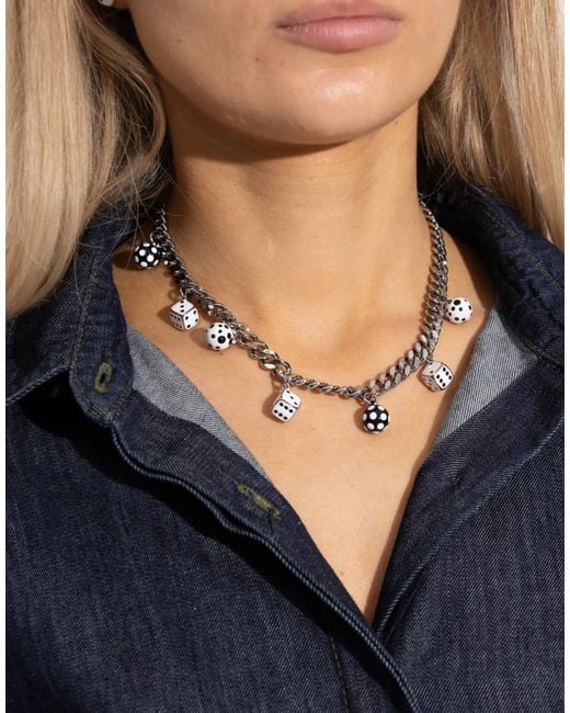 Marc Jacobs Metallic X Derrick Adams Dice Charm Necklace Accessories Jewelry