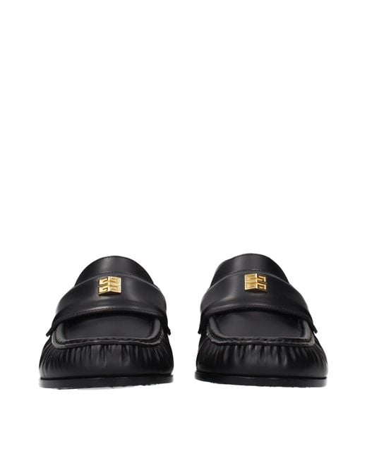 Givenchy Black Leather Slip-On Loafers