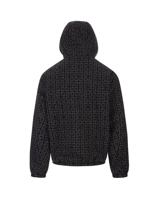 Givenchy Black Wool Reversible 4G Hooded Jacket for men