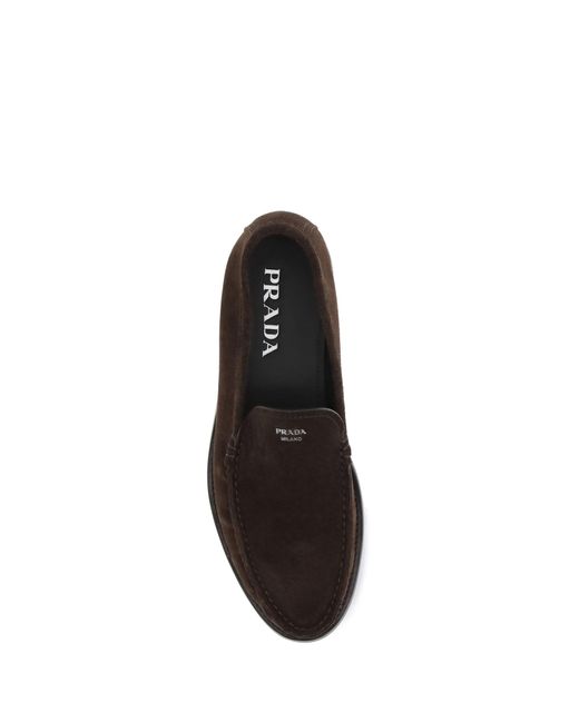 Prada White Suede Loafers for men