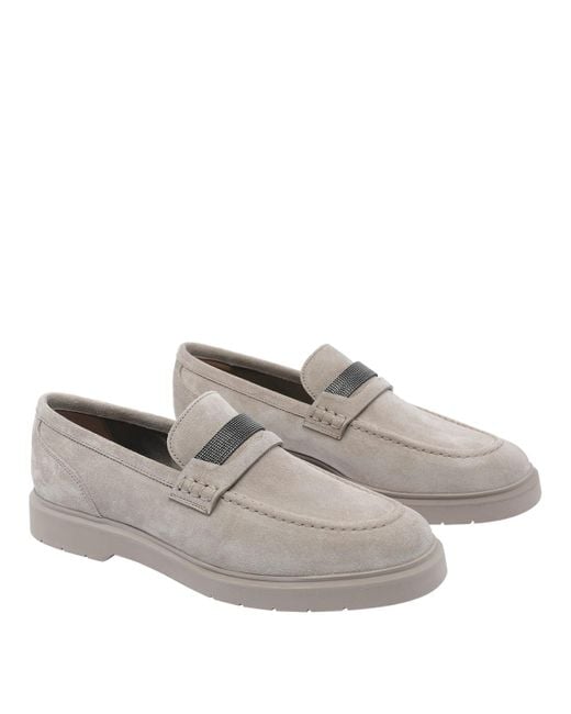 Brunello Cucinelli Gray Flat Shoes