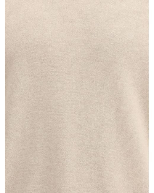 Brunello Cucinelli White Cashmere Sweater Kashmir/Capra Hircus for men