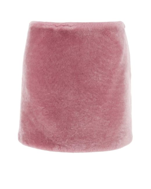 Prada Pink Shearling Skirt