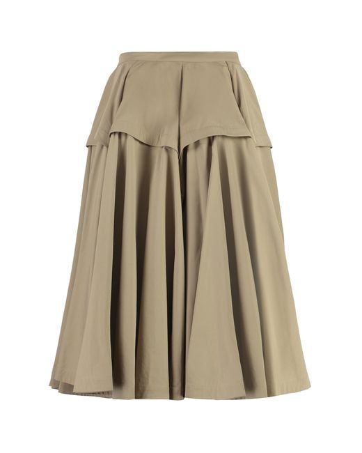 Bottega Veneta Natural A-Line Skirt Cotton