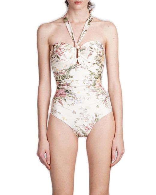 Zimmermann White Waverly Wide Link One-piece Swimsuit
