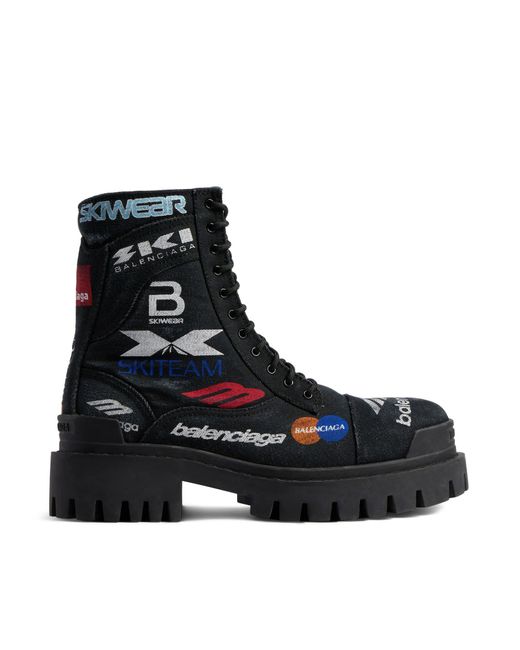 Balenciaga Black Strike 20Mm Combat Boots for men