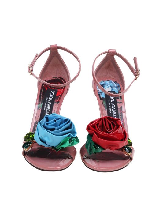 Dolce & Gabbana Pink Patent Leather Sandal