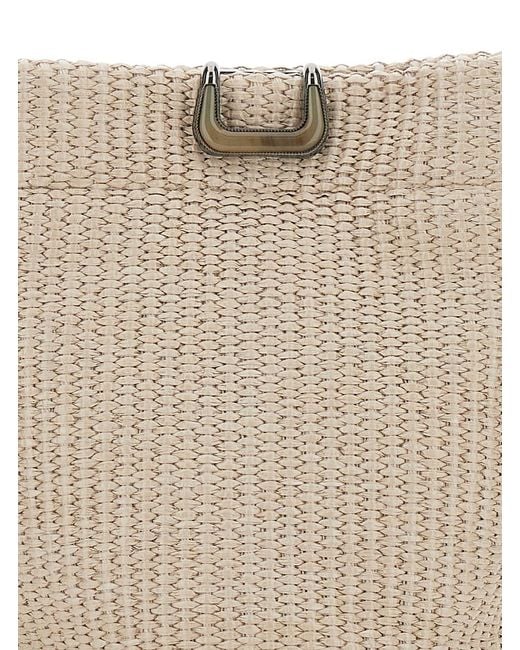Brunello Cucinelli Natural Shoulder Bag Raffia Cotton