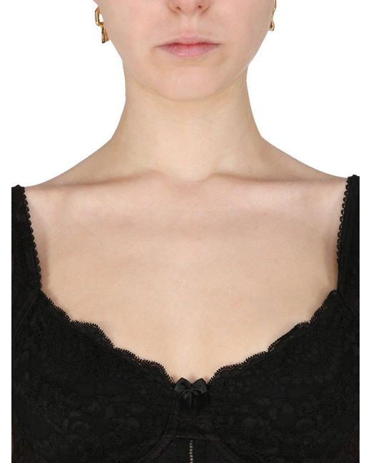 Balenciaga Black Lace Detailed Sleeveless Top