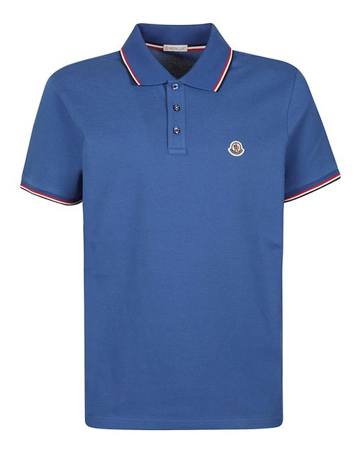 Moncler Blue Ss Polo Shirt for men