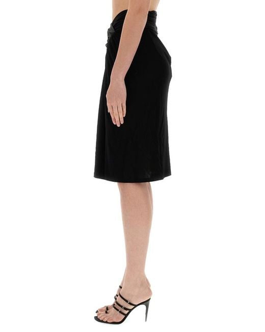 Saint Laurent Black Pencil Skirt Viscose