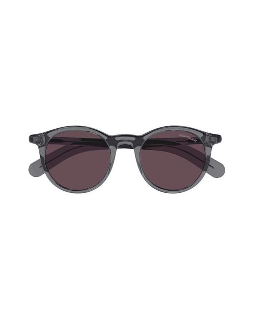 Montblanc Gray Sunglasses Square Full Rim, Shiny Frame And Lens Mb0353S003 for men