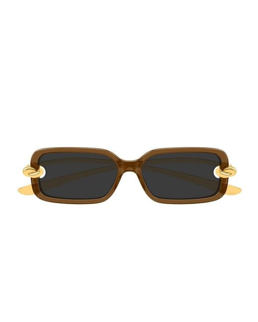 Bottega Veneta Brown Bv1439S Linea Signature Icons Bio-Iniettato/Metallo Sunglasses