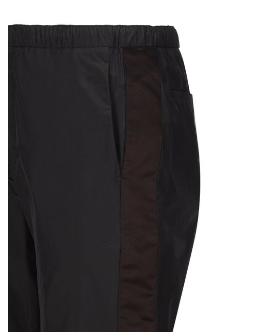 Prada Black Mid-Rise Straight-Leg Track Pants for men