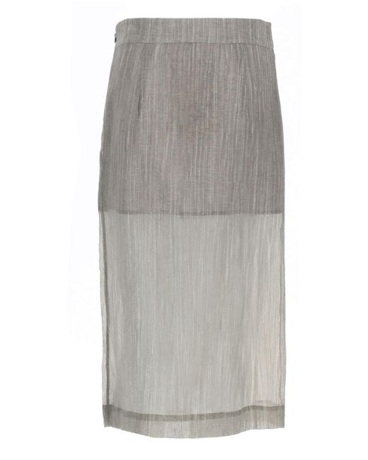 THE GARMENT Gray Delphi Midi Skirt Lyocell Polyamide