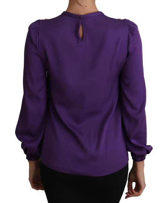Dolce & Gabbana Purple Blouse Prince Fairy Tale Embellished Top