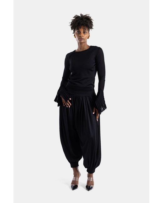 Maison AlaïA Black Flared-Sleeve Top