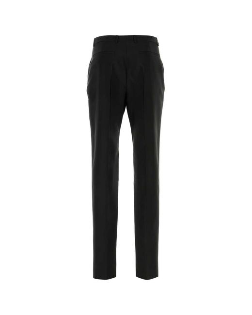 Saint Laurent Black Faille Pant Exterior: Acetate Wool Pantaloni for men