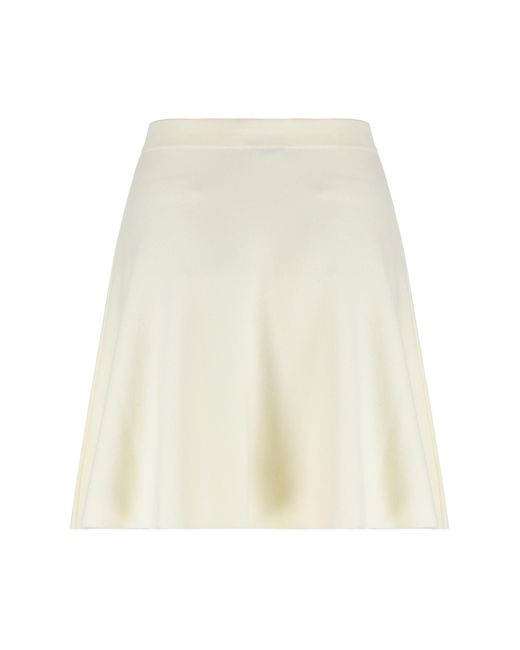 Max Mara White Miniskirt Crêpe Cotton Virgin Wool Skirt