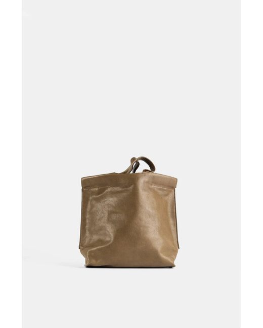 Bea Mombaers Multicolor Shopper S Matte Khaki Leather Hand Bags