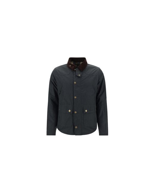 Barbour Black Wax Jacket Reelin Cotton for men