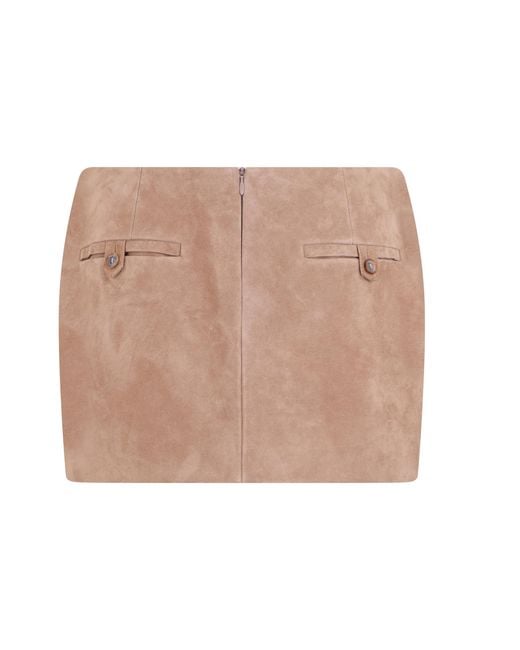 Magda Butrym Natural Mini Skirt Leather Calfskin