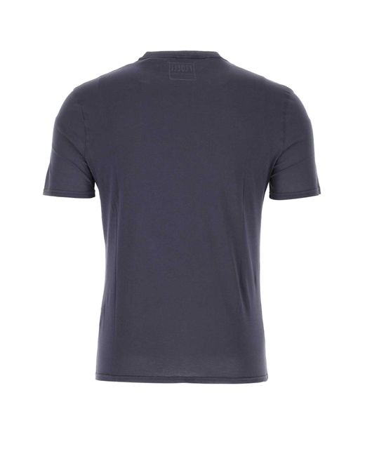 Fedeli Blue Cotton T-Shirt for men