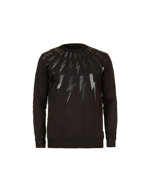 Neil Barrett Black Lightning Print Sweatshirt for men