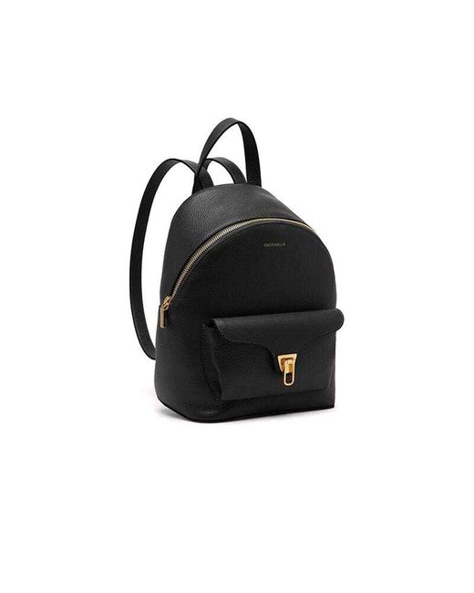 Coccinelle Black Backpack Genuine Leather Bags Backpacks