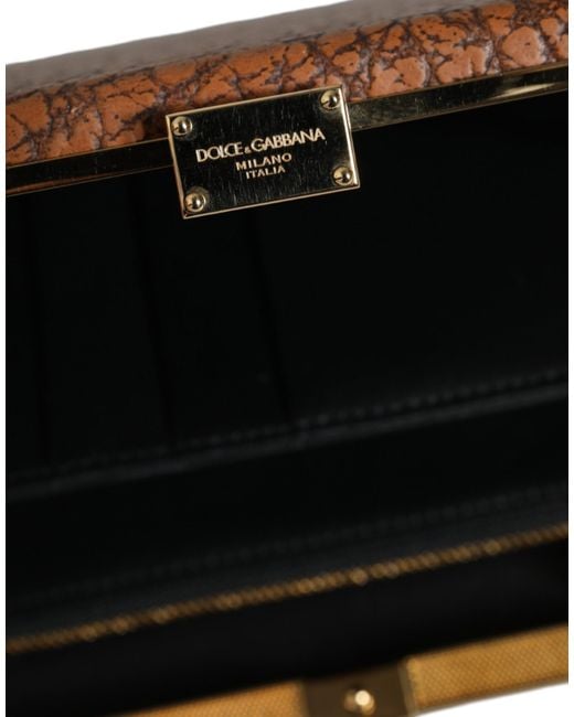 Dolce & Gabbana White Leather Frame Clutch Mini Crossbody Bag