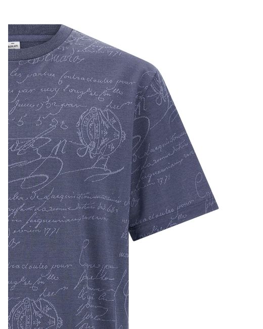 Berluti Blue Scritto T-Shirt for men