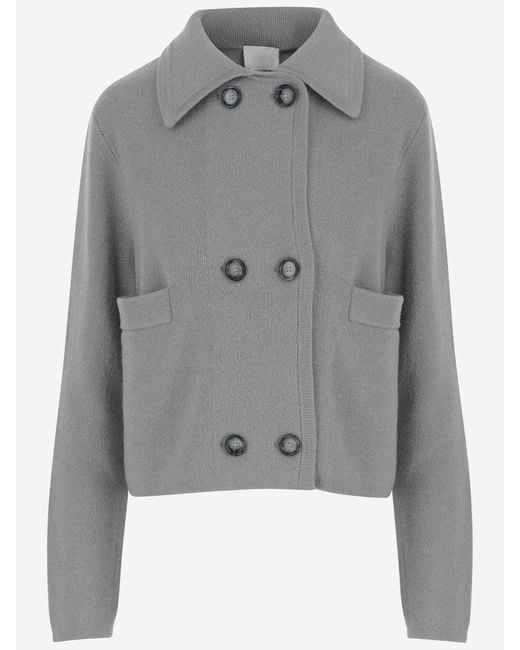 Allude Gray Wool And Cashmere Jacket