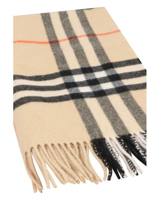 Burberry Natural Checked Cashmere Scarf for men