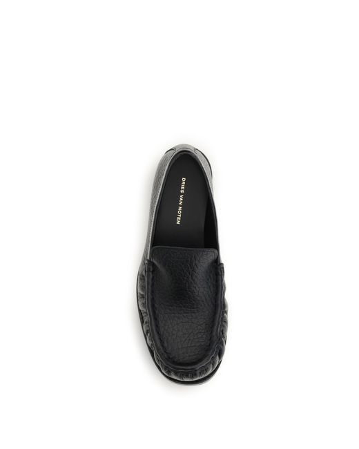 Dries Van Noten White Loafers Grained Calf Leather