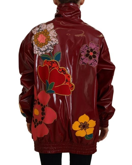 Dolce & Gabbana Red Floral Luxe Jacket