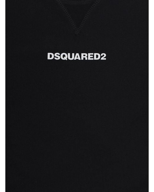 DSquared² Black Crew Neck Sweatshirt Cotton Hoods & Sweatshirts for men