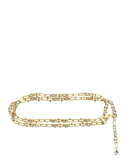 Alessandra Rich Metallic Chain And Crystal Belt Belts