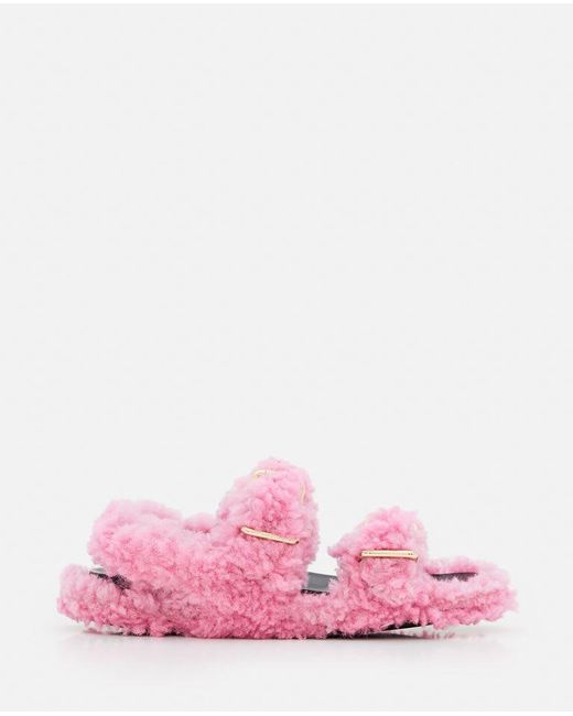 Marni Pink Fussbett 2 Buckles Shearling Sandals