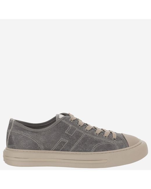 Hogan Gray Sneakers Rebel Suede Leather Trainers for men