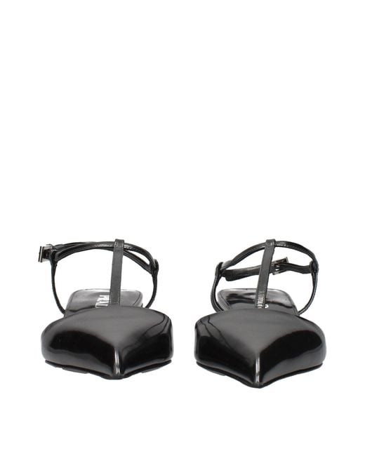 Prada Black Leather Flat Sandals