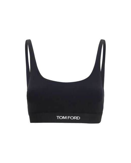 Tom Ford Blue Sports Bra Modal; Elastane Underwear