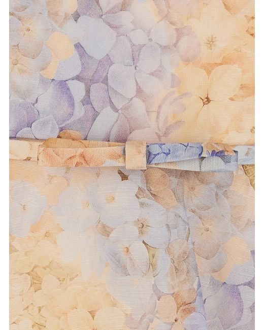 Zimmermann Natural Midi Dress Valiant Tucked Linen Silk