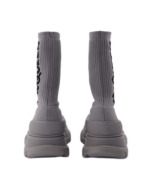 McQueen Gray Sock Boots Others Shoes for men
