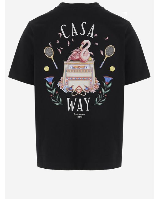Casablanca Black Cotton T-Shirt Organic T-Shirts for men