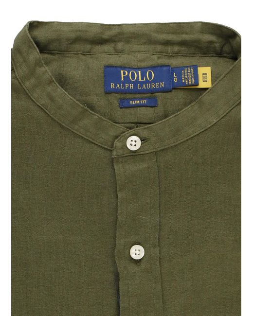 Ralph Lauren Green Pony Linen Shirt for men