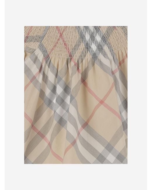 Burberry White Dress Cotton Check