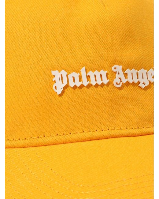Palm Angels Yellow Classic Logo Baseball Cap Accessories Beanies & Hats for men