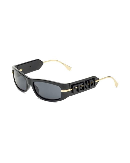 Fendi Black Rectangular Frame Sunglasses